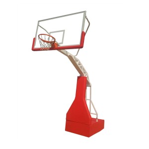 Moveable Traning Sab nraum zoov Sawv Mekas Logo Hydraulic Basketball Hoop
