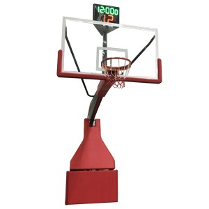 Top Quality Portable Glass Backboard Hydraulic Match Basketball System