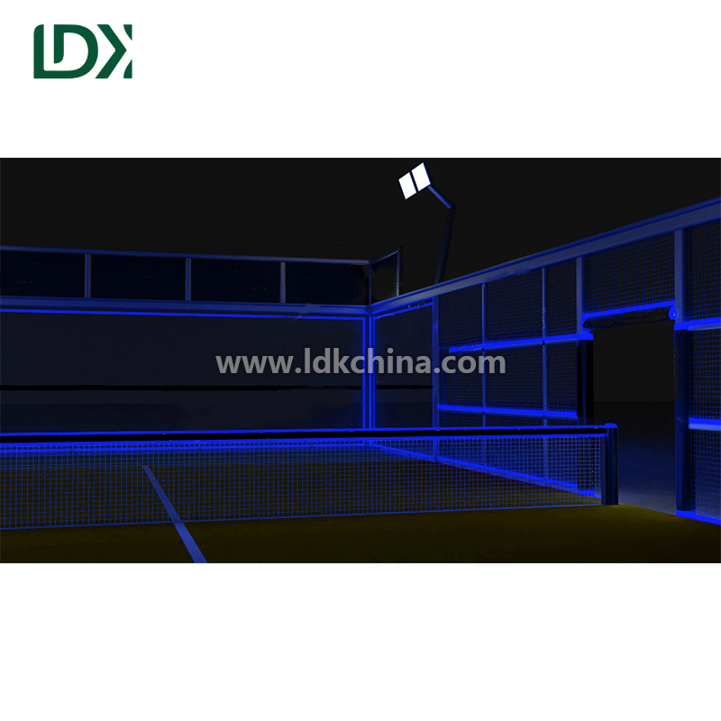 Panoramic Glow Padel Court Luminous Neon Padel Tennis Court Manufacturer for Indoor and Outdoor Sports Facilities