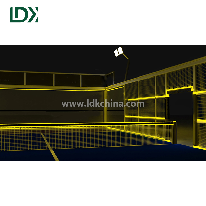 Panoramic Glow Padel Court Luminous Neon Padel Tennis Court Manufacturer for Indoor and Outdoor Sports Facilities