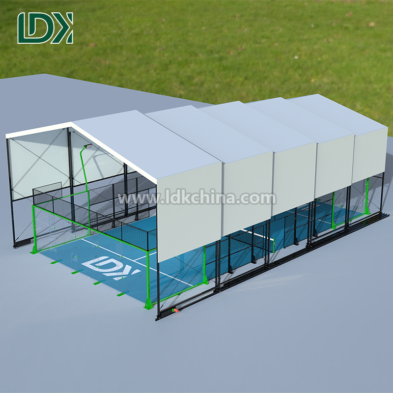 Professional Padel Court with Electric Opening Roof and Professional Turf for Indoor Outdoor Multi-Purpose Use