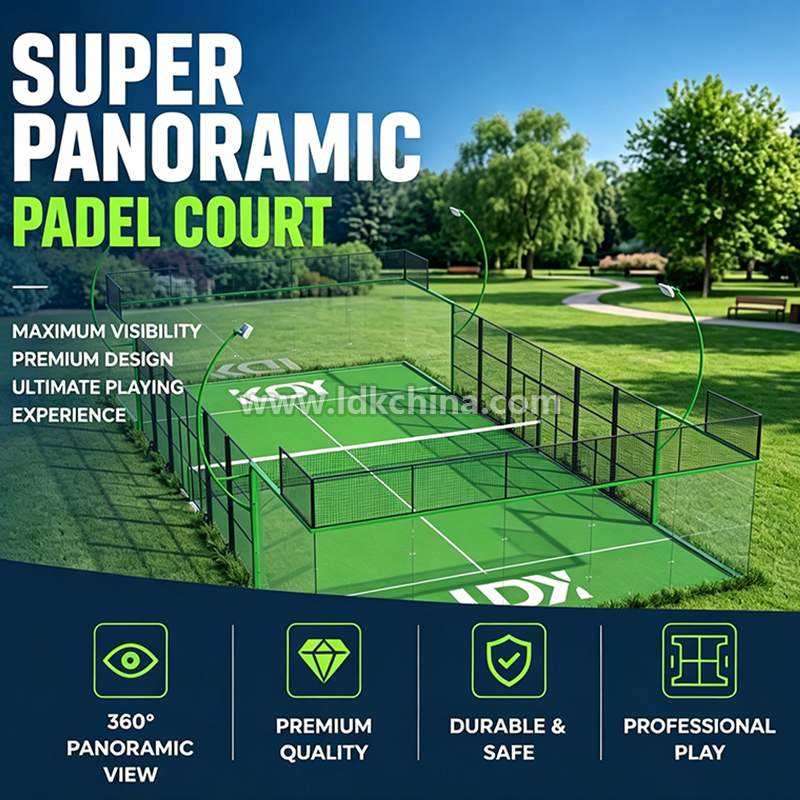 Custom Padel Tennis Court Indoor and Outdoor Use Galvanized Steel Frame Padel Court Construction with Turf and Net