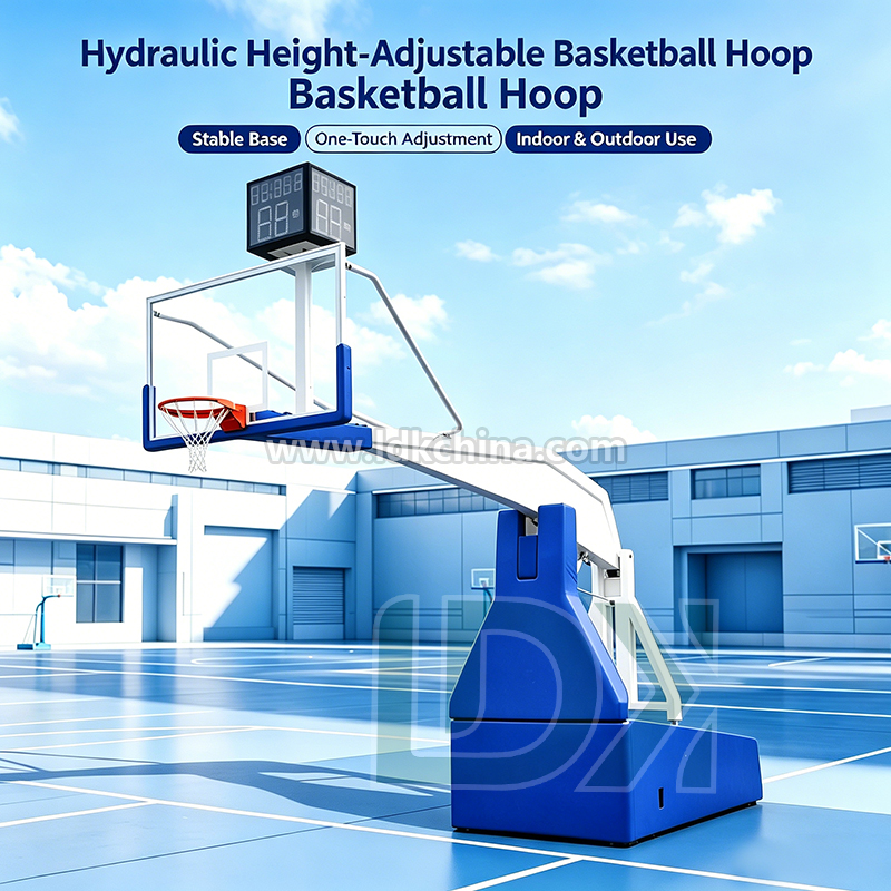 Professional FIBA Standard Electric Hydraulic Basketball Hoop with Transparent Backboard for Indoor Stadium Training