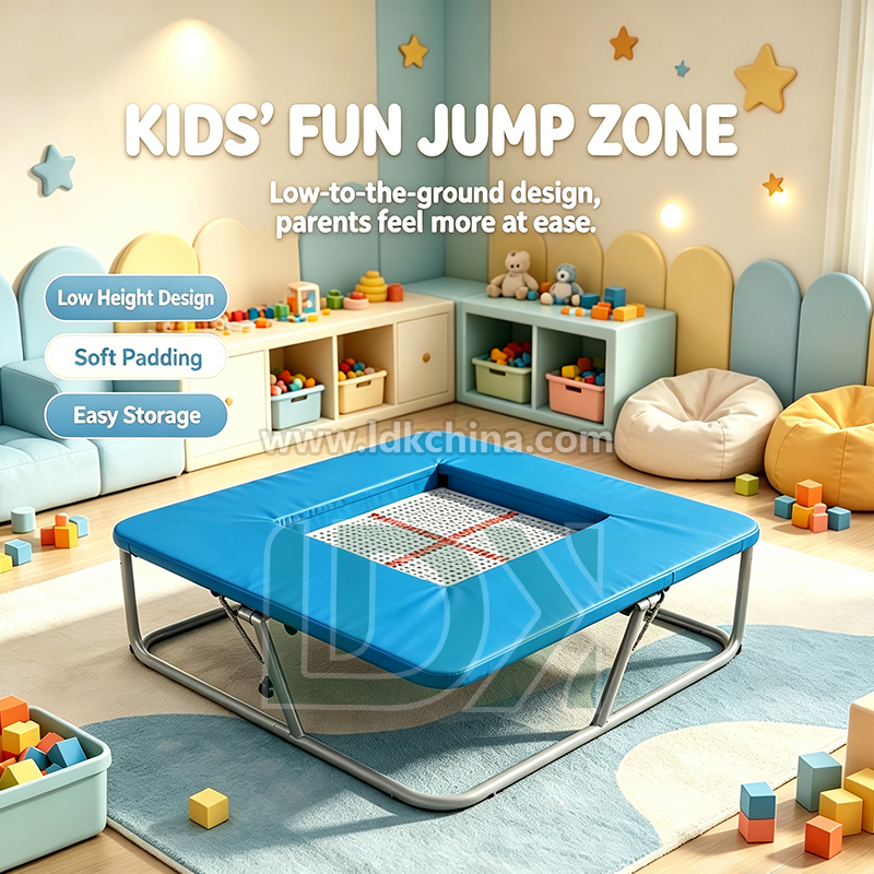 Customized Colorful Child Trampoline for Kids with Reinforced Springs and High Elastic Mat for Fitness Club Wholesale
