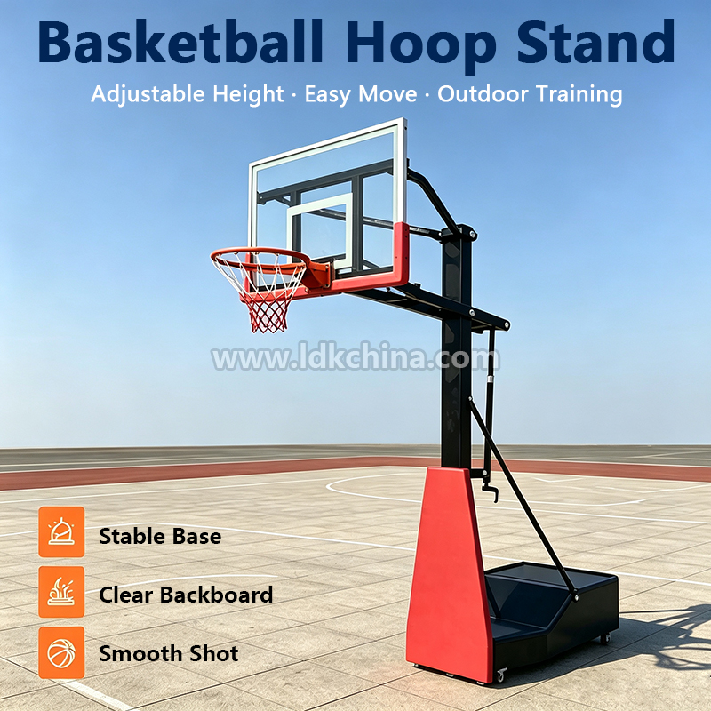 Height Adjustable Outdoor Basketball Hoop and Portable Basketball Goal for Heavy Duty Street Basketball Stand Training Featured Image