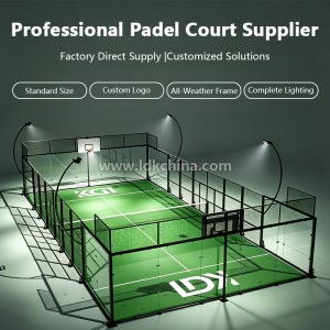Customized Outdoor Padel Tennis Facility and Multi-sport Court with Professional Basketball Court and LED Lighting System
