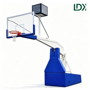 Professional Hydraulic Basketball Hoop with Tempered Glass Backboard for Stadium Competition FIBA Standard Usage