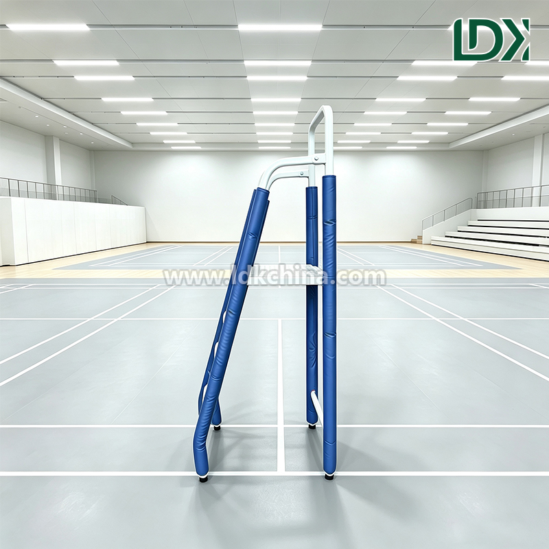 Portable Volleyball Umpire Chair with Wheels Foldable Referee Stand for School Training and Sports Club Facility