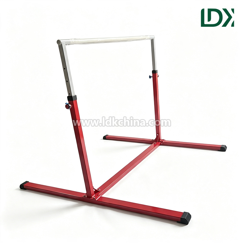 Kids Horizontal Bar Adjustable Height Gymnastics Pull Up Bar For Home Indoor Training Steel Frame Anti Slip Children