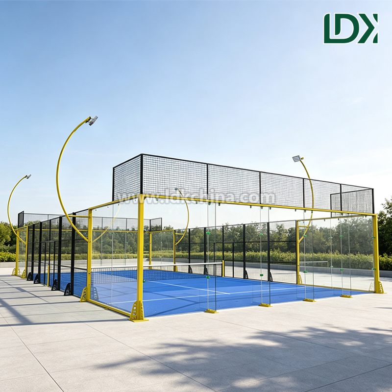 Premium Panoramic Padel Court 20x10m FIP Standard Steel Frame Tempered Glass Artificial Turf For Club Indoor Outdoor