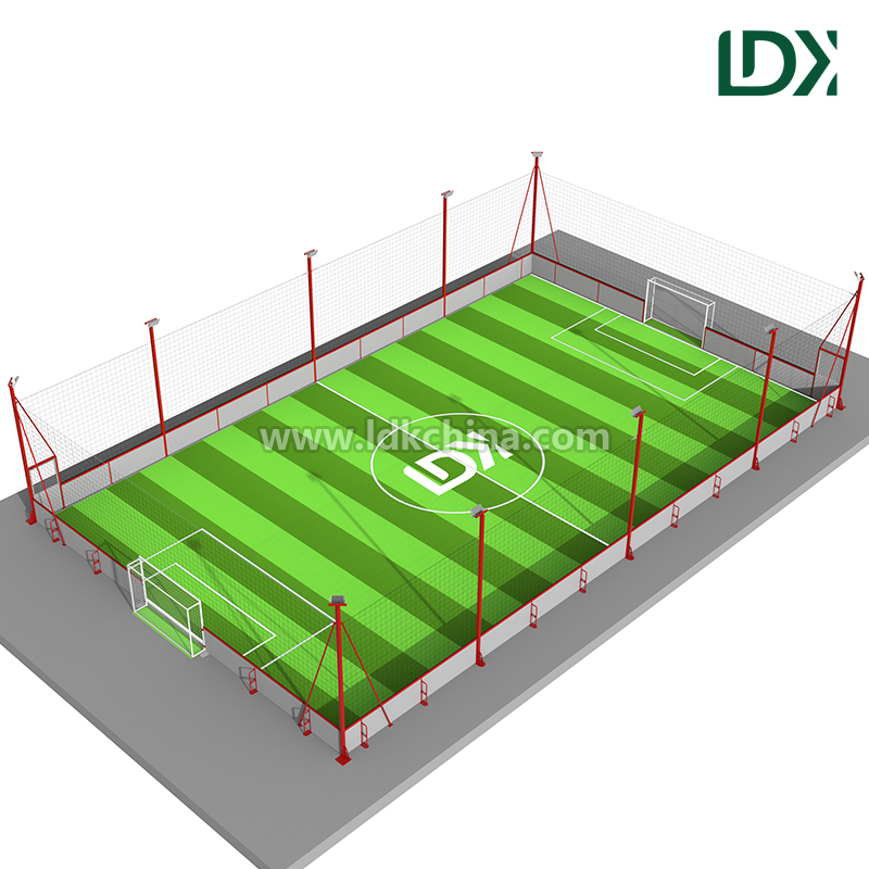 Customized 5-a-Side Cage Football Field Artificial Turf Pitch Hot Dip Galvanized Steel Fence Soccer Court for Clubs Featured Image