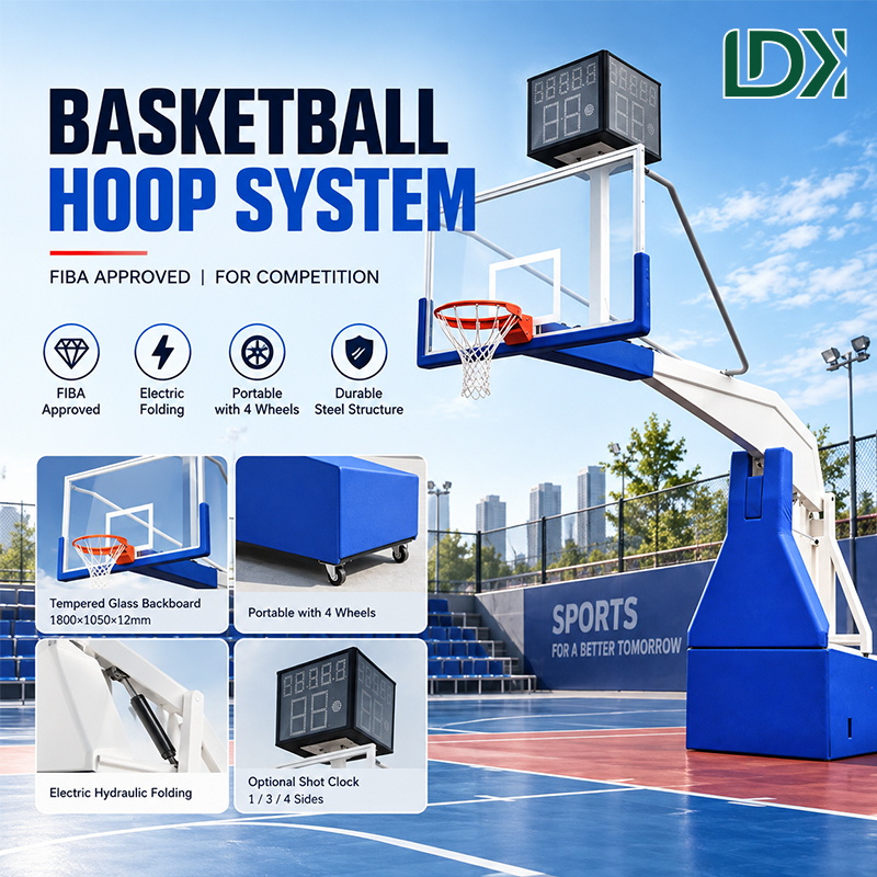 LDK Introduces FIBA-Certified Electric Mobile Basketball Hoop for Multi-Purpose Sports Venues