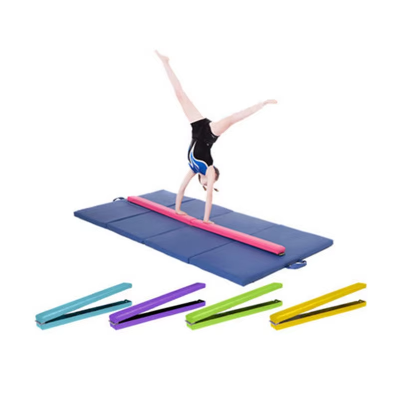 LDK Gymnastics Folding Balance Beam with Suede Cover for Home Training Floor Practice