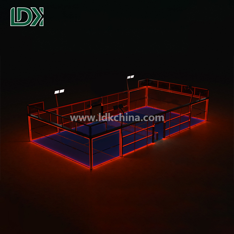 Turnkey Glow Padel Court Solution with Customized Neon Lighting and Steel Structure for Commercial Night Padel Featured Image