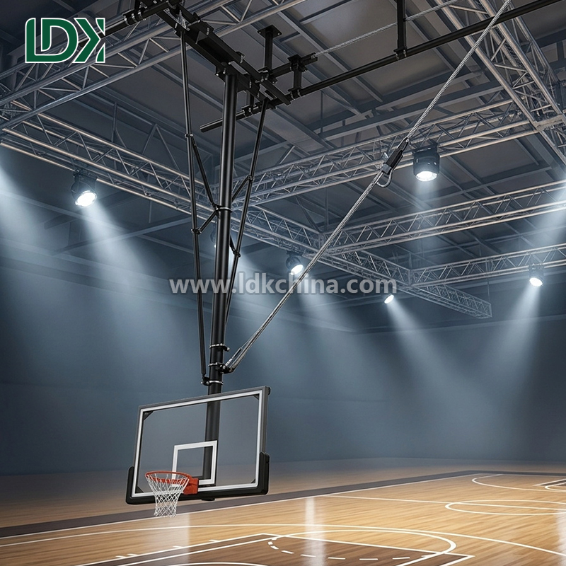 Heavy Duty Sturdy Reinforced Steel Ceiling Mounted Basketball Hoop for Gym & Commercial