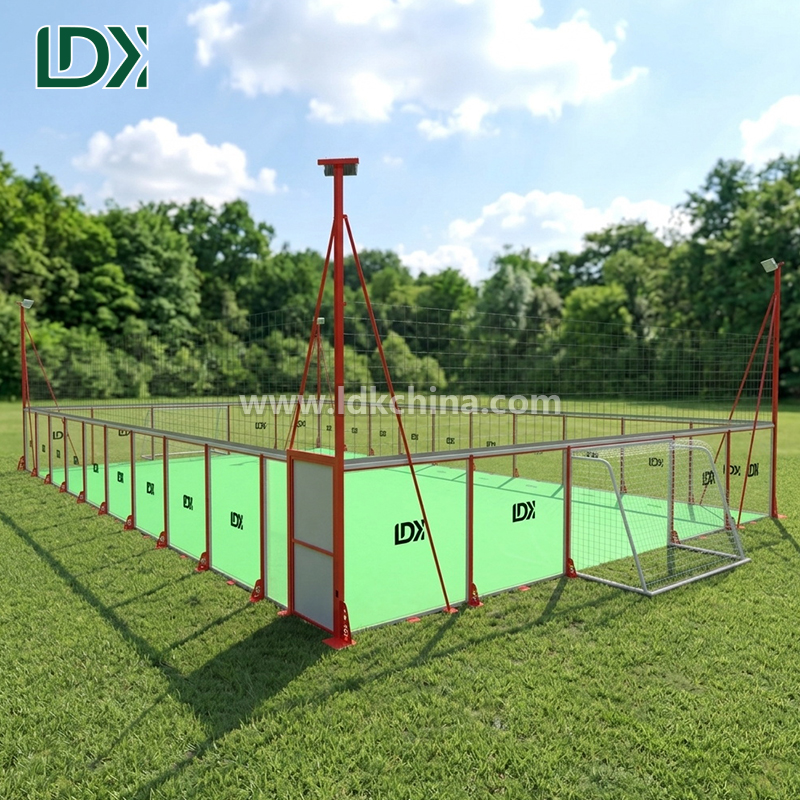 Transparent Glass Soccer Enclosure and Football Cage for Multi-Sport Use with Custom Dimensions and Easy Setup