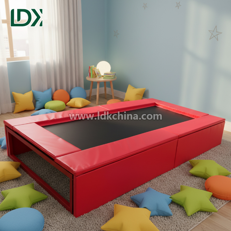 Professional Grade Rectangular Trampoline for Fitness Training and Gym Exercise with Reinforced Steel Frame Design