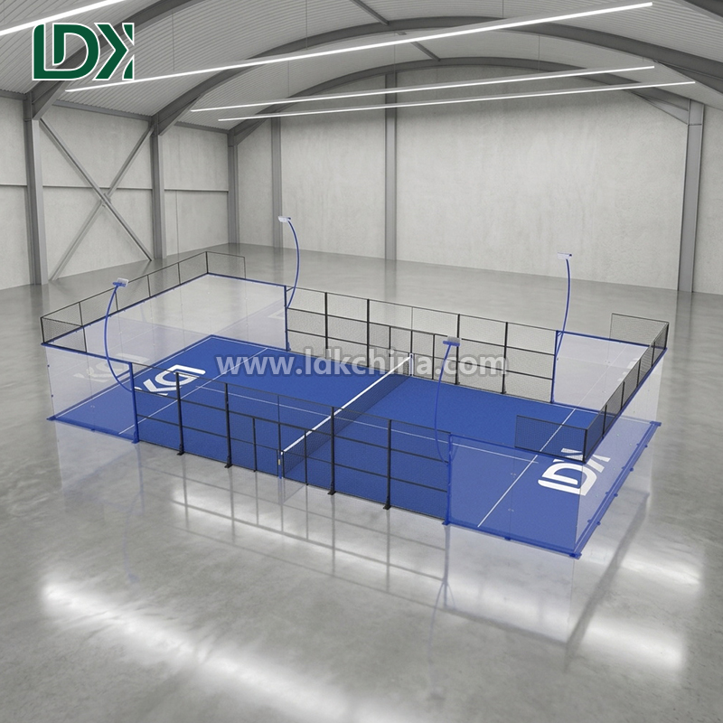 Full Set Padel Tennis Court Solution Including Artificial Turf Tempered Glass LED Lights High Strength Steel Structure