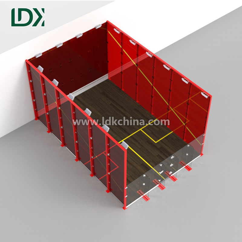 Professional Indoor Squash Court System with Standard Glass Backwall and Anti-Slip Wood Flooring for Sports Clubs