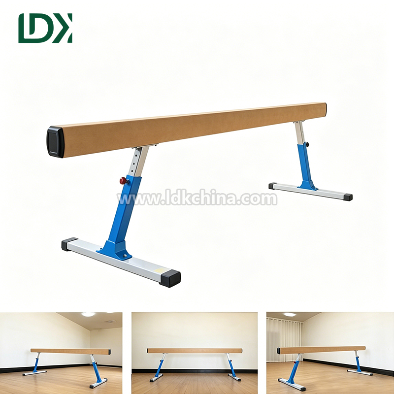 Professional Height Adjustable Balance Beam for Gymnastics Training Home Gym Equipment with Non-Slip Suede Surface
