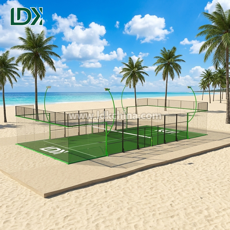 Custom Padel Tennis Court Indoor and Outdoor Use Galvanized Steel Frame Padel Court Construction with Turf and Net