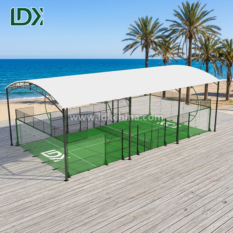Durable Padel Court Fixed Roof Structure for Outdoor Sports Club with Weatherproof Steel Frame and UV Protection