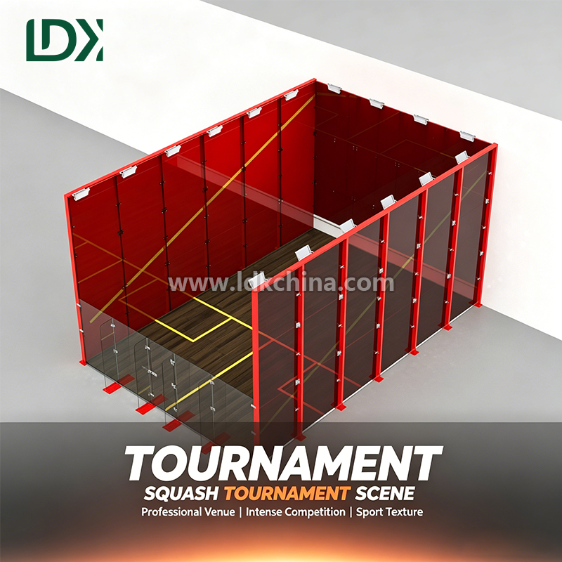 High Quality Glass Squash Court Manufacturer Supplying Complete System with Shock Absorbent Flooring and Back Walls
