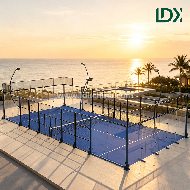 Customizable Padel Tennis Court with Panoramic View Design and Anti UV Artificial Turf for Commercial Sports Facilities