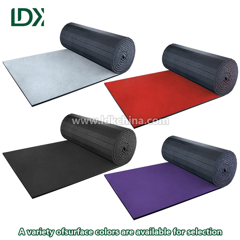High Density XPE Foam Gymnastics Roll Out Mat Customized Color and Size for Professional Martial Arts Wrestling