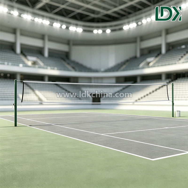 FIVB Standard Professional Volleyball Support Posts with Adjustable Net Height Tensioning System for Official Matches