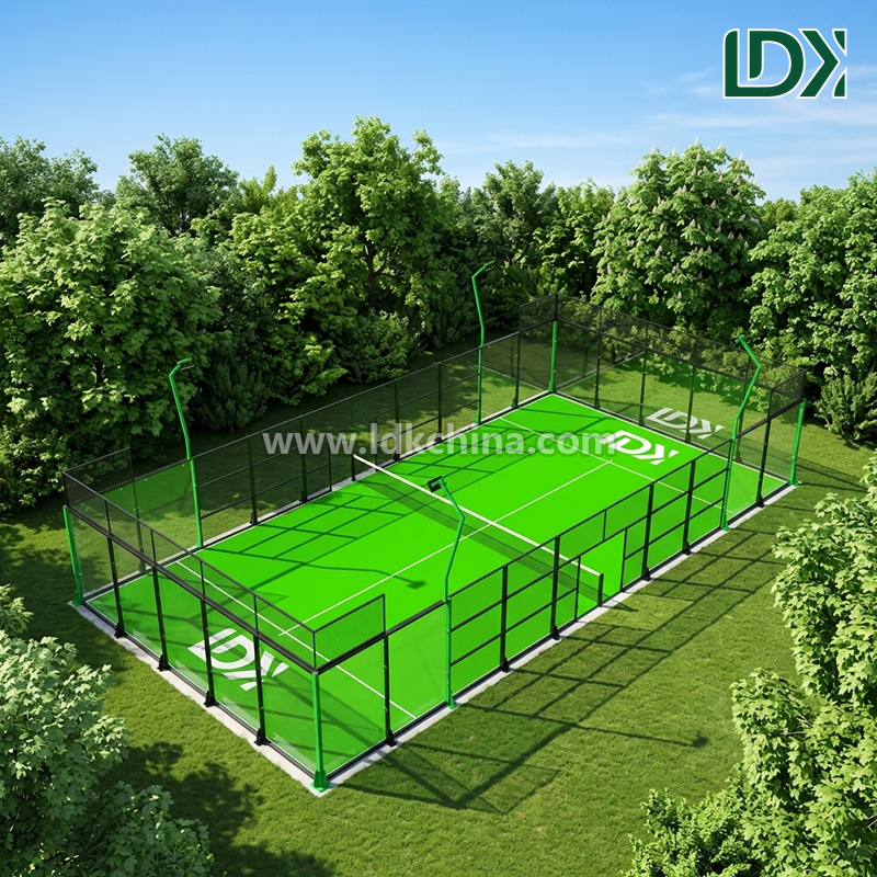 Full Panoramic Padel Tennis Court Manufacturer Wholesale Hot Dip Galvanized Steel Frame 12mm Glass For Indoor Outdoor Use