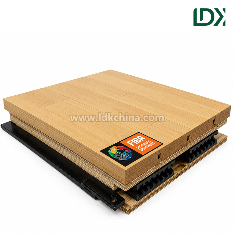 Professional Maple Hardwood Basketball Court Flooring with Shock Absorption System Suited to School Gymnasium Arena Featured Image