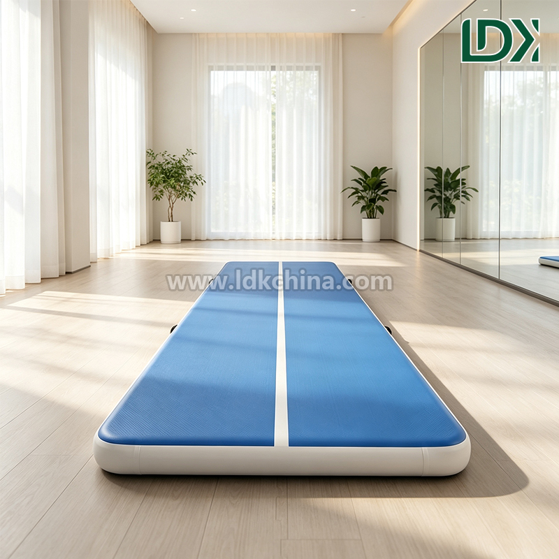 Custom Logo Gymnastic Inflatable Mat Air Track Tumbling Mat Pump Included for Cheerleading Dance Training