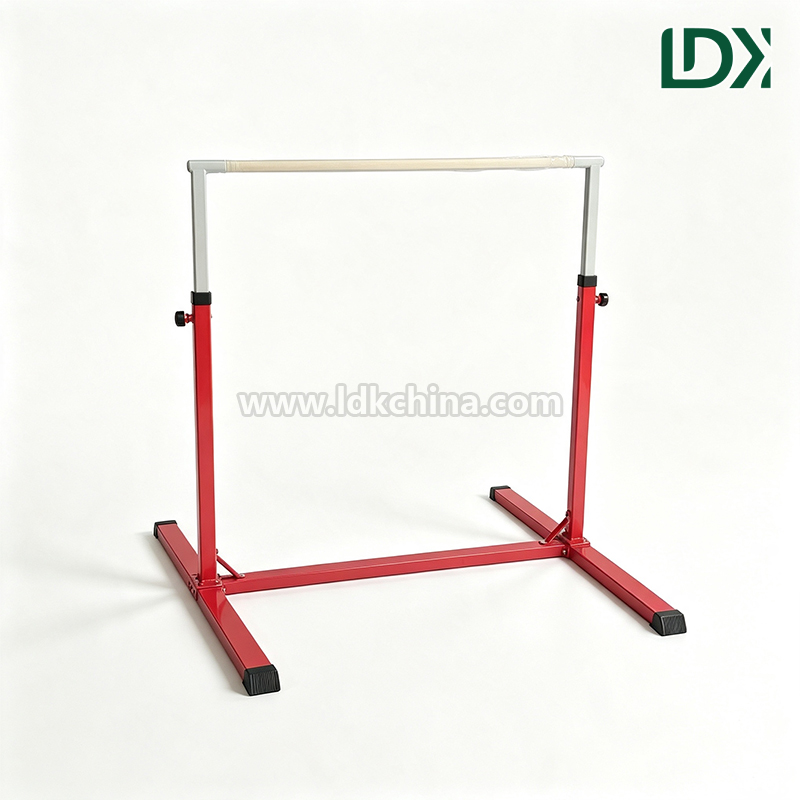 Kids Horizontal Bar Adjustable Height Gymnastics Pull Up Bar For Home Indoor Training Steel Frame Anti Slip Children