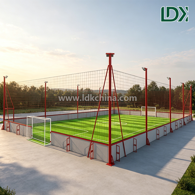 Customized 5-a-Side Cage Football Field Artificial Turf Pitch Hot Dip Galvanized Steel Fence Soccer Court for Clubs