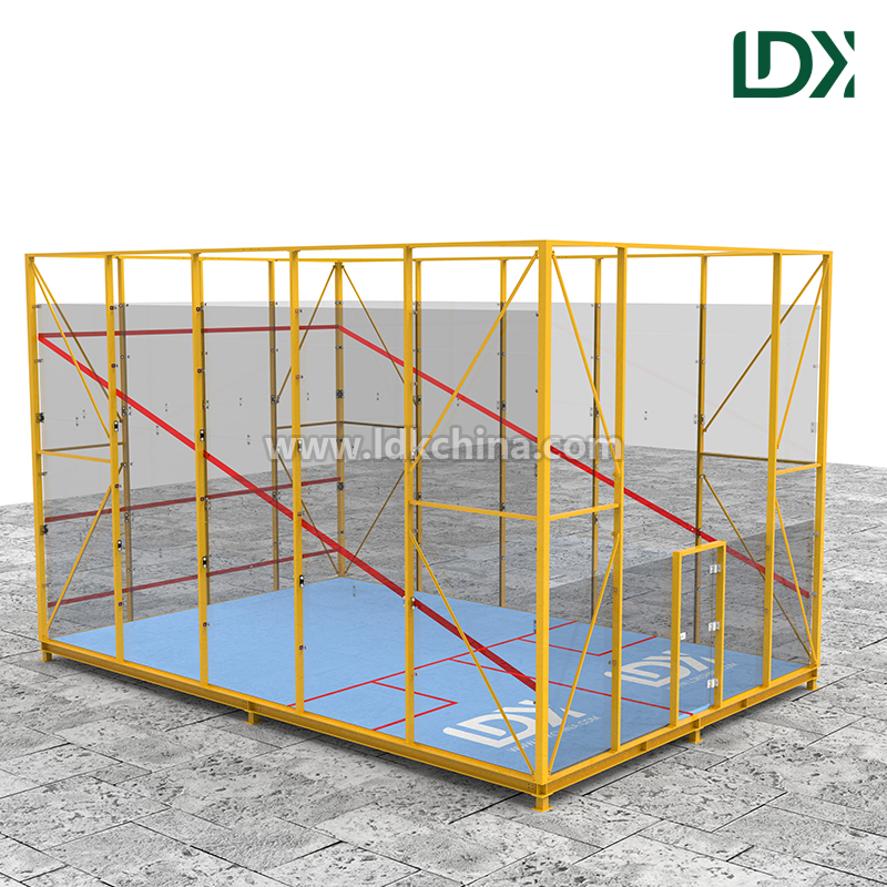 Weatherproof Outdoor Squash Court 12mm Tempered Glass Wall and Galvanized Steel Frame for Sports Facility Projects
