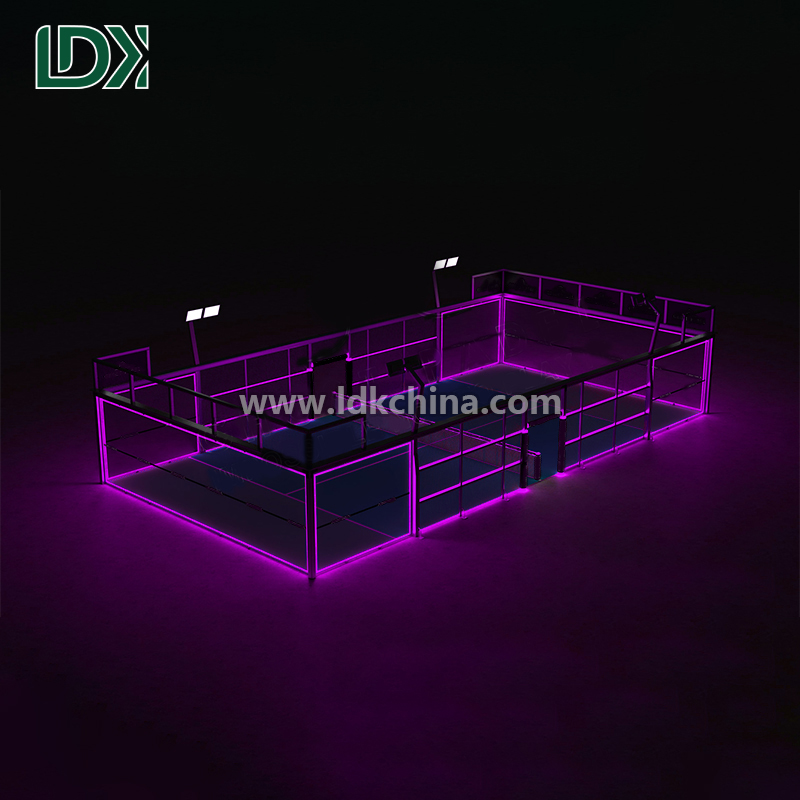 Turnkey Glow Padel Court Solution with Customized Neon Lighting and Steel Structure for Commercial Night Padel