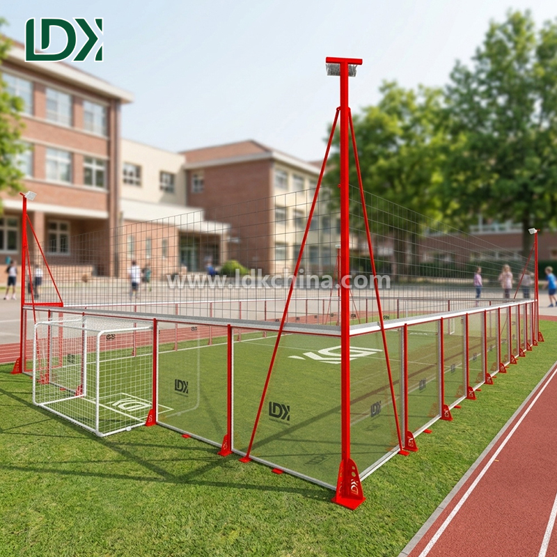 Transparent Glass Soccer Enclosure and Football Cage for Multi-Sport Use with Custom Dimensions and Easy Setup