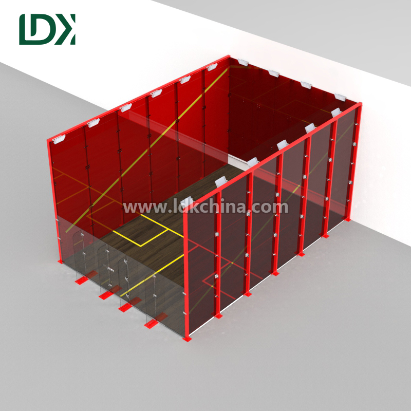 Professional Indoor Squash Court System with Standard Glass Backwall and Anti-Slip Wood Flooring for Sports Clubs