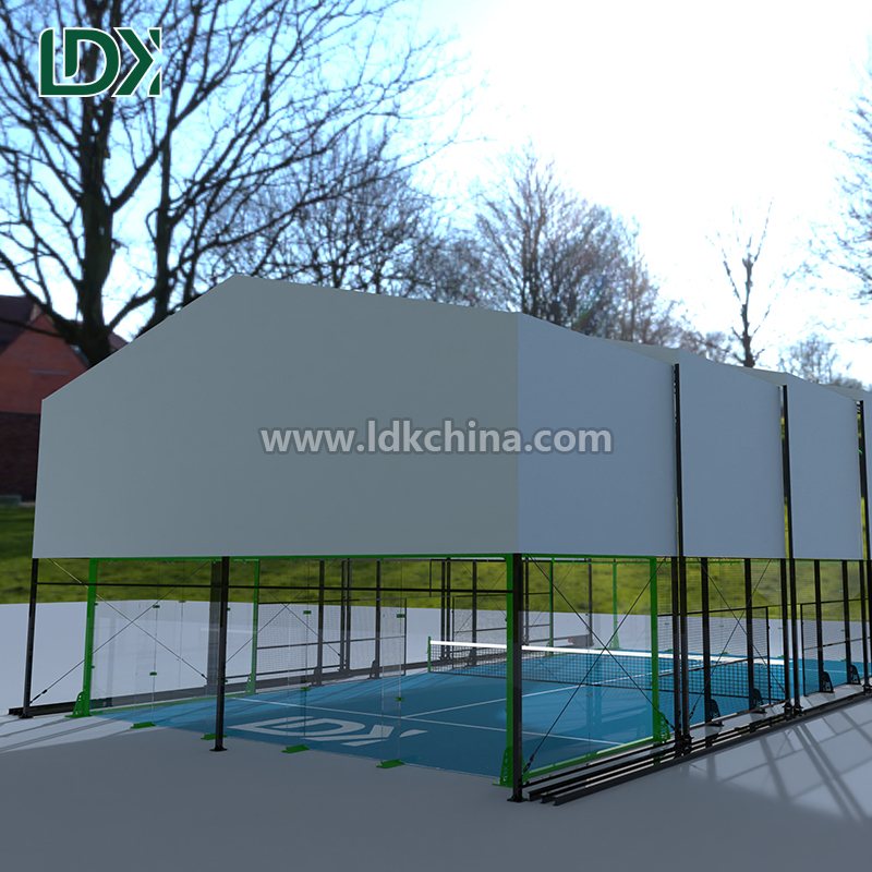 Professional Padel Court with Electric Opening Roof and Professional Turf for Indoor Outdoor Multi-Purpose Use