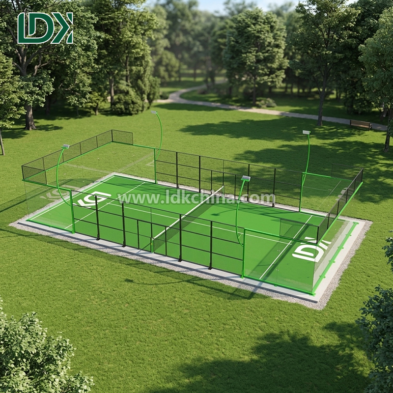 Custom Padel Tennis Court Indoor and Outdoor Use Galvanized Steel Frame Padel Court Construction with Turf and Net