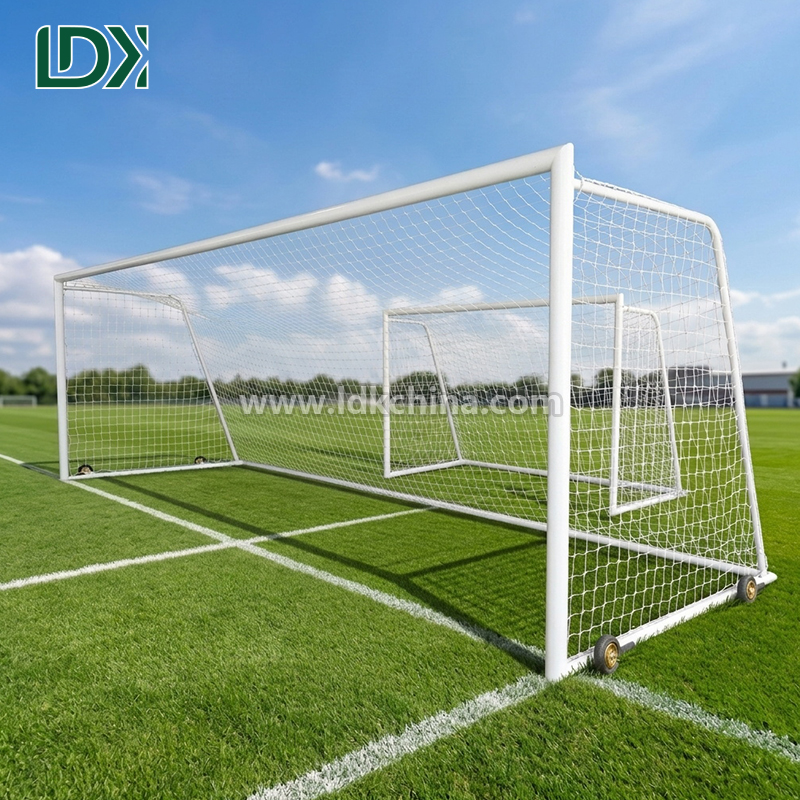 Full Size Movable Football Goal for Professional Soccer Training Weatherproof Steel Frame Outdoor Football Goal Post