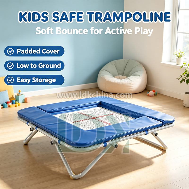 Customized Colorful Child Trampoline for Kids with Reinforced Springs and High Elastic Mat for Fitness Club Wholesale
