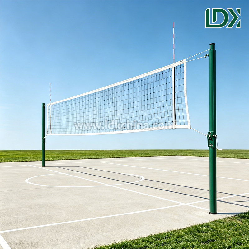 FIVB Standard Professional Volleyball Support Posts with Adjustable Net Height Tensioning System for Official Matches