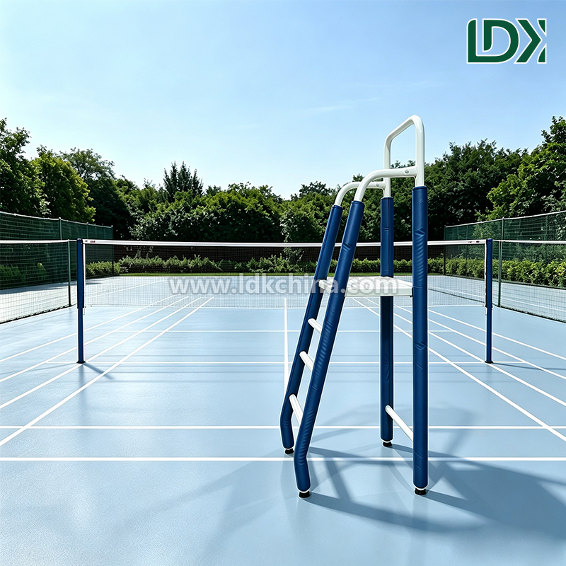 Portable Volleyball Umpire Chair with Wheels Foldable Referee Stand for School Training and Sports Club Facility