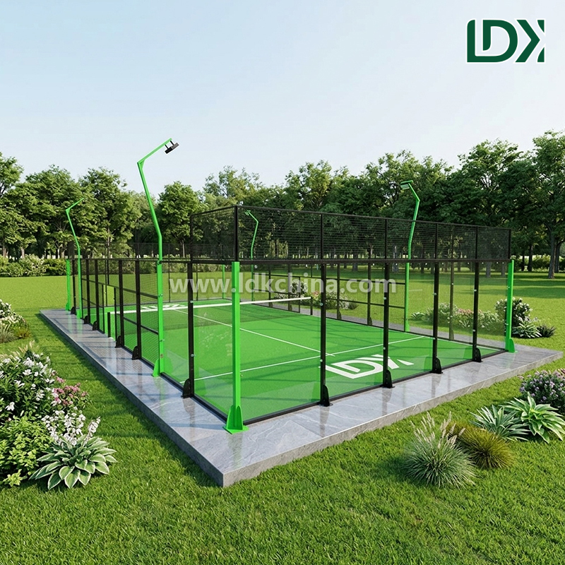 Full Panoramic Padel Tennis Court Manufacturer Wholesale Hot Dip Galvanized Steel Frame 12mm Glass For Indoor Outdoor Use