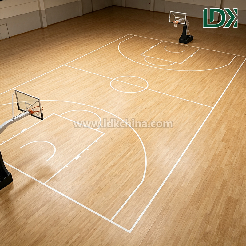 Professional Maple Hardwood Basketball Court Flooring with Shock Absorption System Suited to School Gymnasium Arena