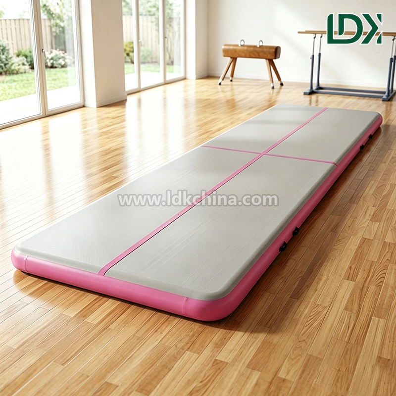 Custom Logo Gymnastic Inflatable Mat Air Track Tumbling Mat Pump Included for Cheerleading Dance Training