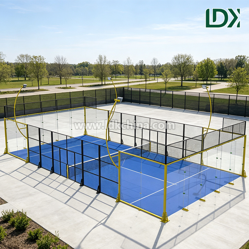 Premium Panoramic Padel Court 20x10m FIP Standard Steel Frame Tempered Glass Artificial Turf For Club Indoor Outdoor