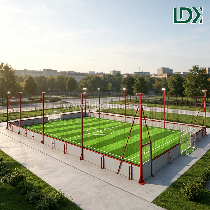 Customized 5-a-Side Cage Football Field Artificial Turf Pitch Hot Dip Galvanized Steel Fence Soccer Court for Clubs